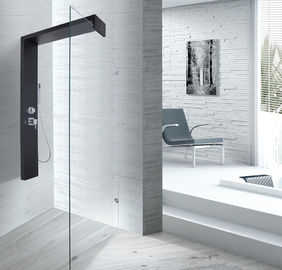 Recinzione nera della doccia delle colonne 1500 x 900 della doccia con il doppio tubo flessibile della clip ss