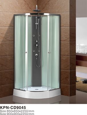 Cabina doccia quadrante circolare con vassoio acrilico bianco in alluminio cromato