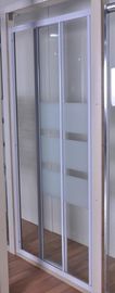 La porta di vetro su ordinazione della doccia, porte di vetro di scivolamento della doccia 3Pcs con bianco ha dipinto il profilo