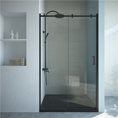doccia di vetro temperata 6mm di diapositiva inossidabile nera Door1200X1950mm