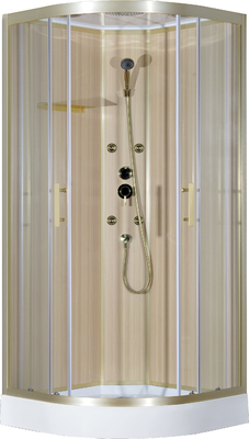 Cabina della doccia con il vassoio acrilico bianco 900*900*2150cm   alumimium dell'oro