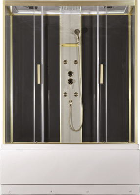 Cabina della doccia con il vassoio acrilico bianco 170*85*2150cm   alumimium dell'oro, alto vassoio