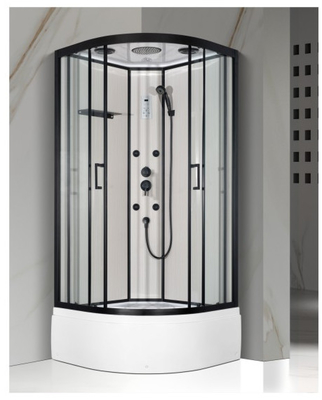 Cabina della doccia con il vassoio acrilico bianco 900*900*2150cm   alumimium dell'oro, alto vassoio