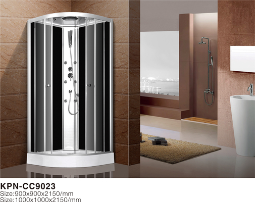 Cabina doccia con vassoio acrilico bianco in alluminio cromato