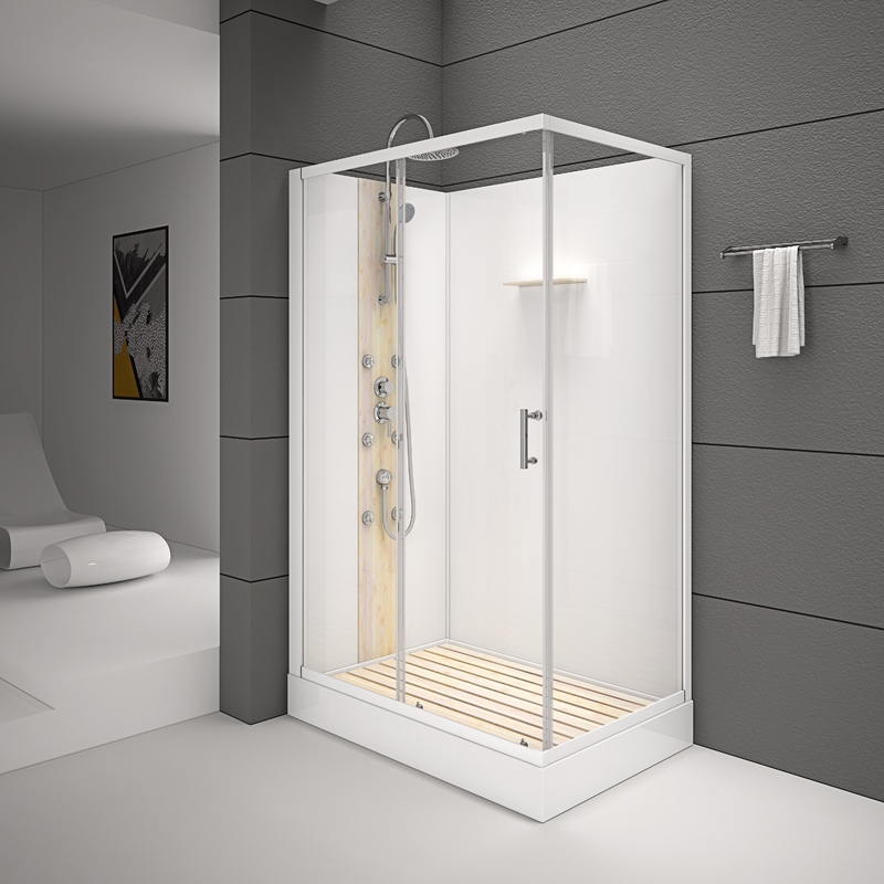 Vassoio acrilico bianco 1200*80*225cm dipinto bianco dell'ABS del bagno delle cabine quadrate della doccia